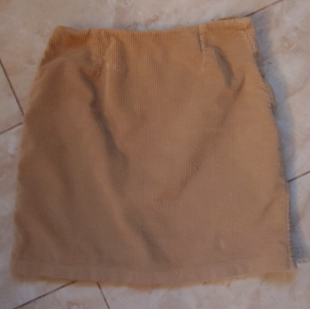 EcoSport Skirt, Gold Corduroy, Size 8